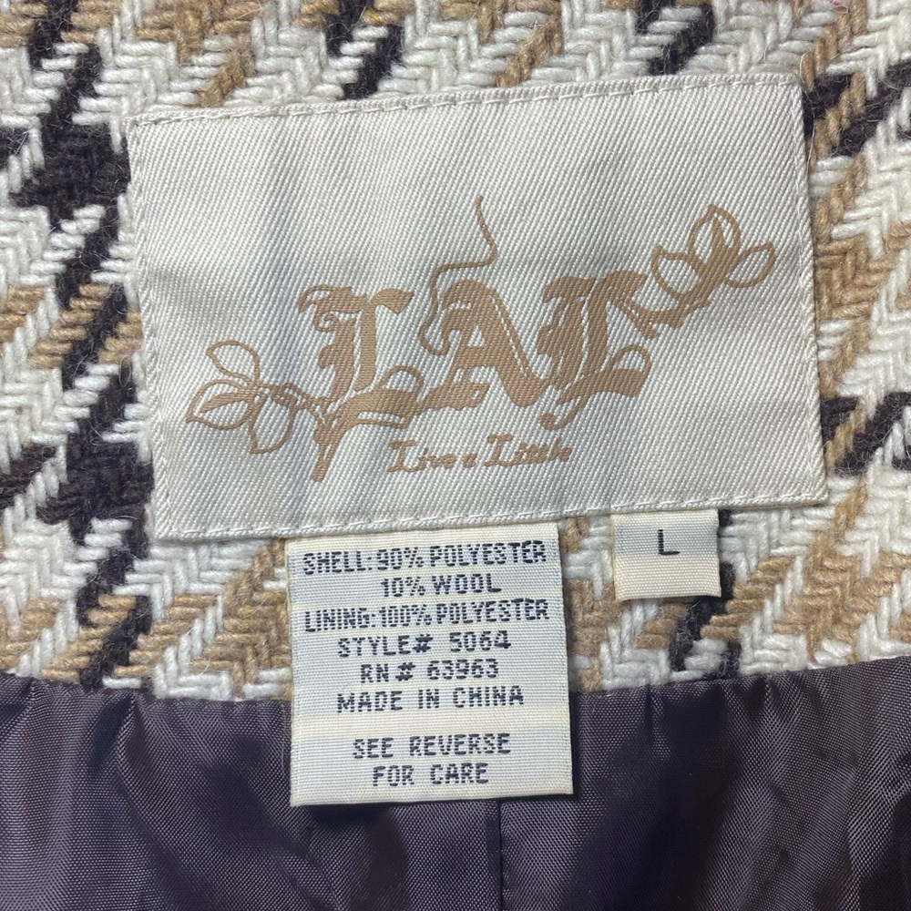 Vintage Houndstooth Patterned Jacket W/ Quarter L… - image 6